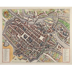 WROCŁAW. Perspective plan of the city; published by J. Covens &amp; C. Mortier, ca. 1750.