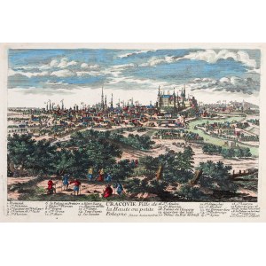 KRAKOW. Panorama der Stadt; ryt. P.A. Aveline, um 1692.