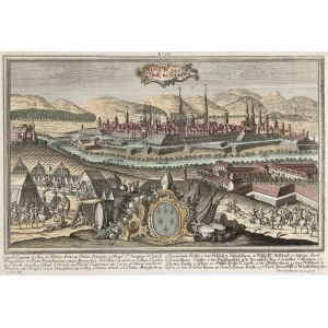 NYSA. Panorama miasta z obozem wojskowym; ryt. J.D. Ness, rys. F.B. Werner, wyd. M. Engelbrecht, ok. 1750.