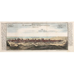 GDAŃSK. Panorama miasta od południa; ryt. i wyd. G. Bodenehr II, ok. 1720.