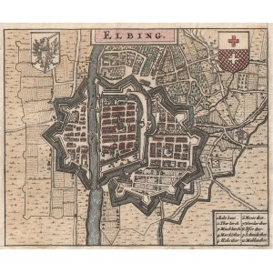 ELBLĄG. Plan miasta i fortyfikacji; A. Cellarius, J. Valckenier, 1659.