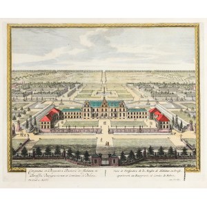 SLOBITY. Vue à vol d'oiseau du palais ; P. Schenk, 1702.