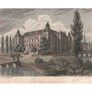 RYDZYNA. Widok na zamek; ryt. H. Finke, rys. J. Minutoli, ok. 1835.