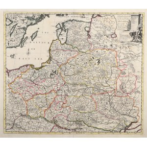 POLSKA, LITWA. Mapa Rzeczypospolitej; wyd. J. Senex, stan drugi, 1719.