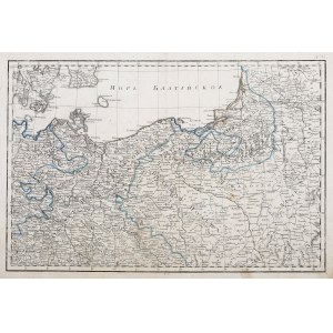 POLSKA, LITWA. POLSKA (zwana w I RP KORONĄ). Przedrozbiorowa mapa ziem polskich, wydawnictwo rosyjskie, ok. 1760.