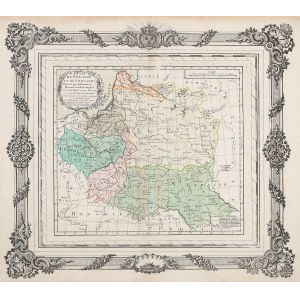 POLSKA, LITWA. Mapa ziem polskich, litewskich, ukraińskich; oprac. L. Brion de la Tour, wyd. L.C. Desnos, 1766.