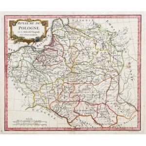 POLSKA, LITWA. Mapa Polski i Litwy; ryt. E. Dussy i J. Arrivet, wyd. D. Robert de Vaugondy, po 1772.