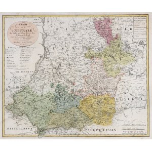 GORZÓW WIELKOPOLSKI, CHOJNA, MYŚLIBÓRZ, STRZELCE KRAJEŃSKIE, CHOSZCZNO, DRAWSKO POMORSKIE, ŚWIDWIN, WAŁCZ, CZARNKÓW. Mapa Nowej Marchii; oprac. F.L. Güssefeld, wyd. Spadkobiercy Homanna, 1796.