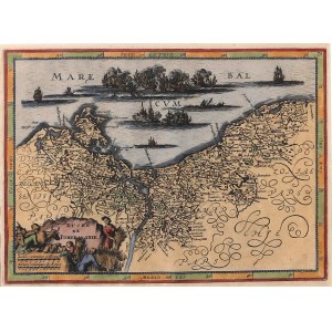 POMORZE. Mapa Pomorza; pochodzi z: H. de Sauzet, Atlas portatif Composé de CCLXXXV cartes [...], 1734.