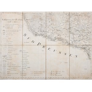 WISŁA, PŁOCK, BOBROWNIKI, PRUSY NOWOWSCHODNIE. Mapa BIEGU Wisły na odcinku od Płocka po Bobrowniki; sekcja X wielkoformatowej mapy; ryt. H. Kliewer i C. Mare, oprac. J.C. Textor, wyd. D.F. Sotzmann, 1808.
