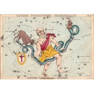 LUSTRO URANII, CIOŁEK PONIATOWSKIEGO, TARCZA SOBIESKIEGO. Plansza z Urania’s Mirror; 1824 r.
