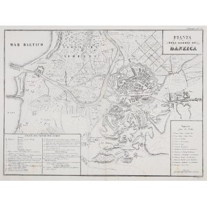 GDAŃSK. Plan oblężenia Gdańska przez wojska franc. w 1807 r.; rys. L. di Salvatori, ok. 1810.