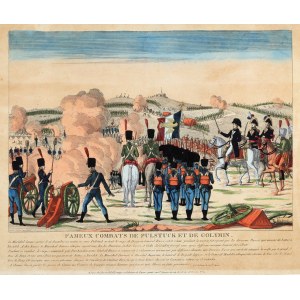 PUŁTUSK, GOŁYMIN. Scena z bitwy pod Pułtuskiem i Gołyminem 26 grudnia 1806 r.; wyd. P.A. Basset, ok. 1820.