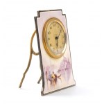 F B Reynolds, F B Reynolds Art Déco sterling silver and enamels table clock