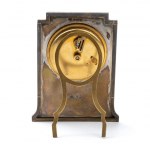 F B Reynolds, F B Reynolds Art Déco sterling silver and enamels table clock