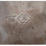 JTC Art Déco silver and enamels table alarm clock