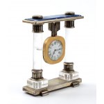 Silver and rock crystal table clock