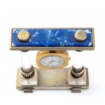 Silver and rock crystal table clock