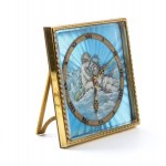 Art Déco table clock with enamels