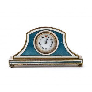 Art Déco table clock with enamels
