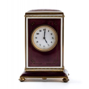 Art Déco table clock with enamels