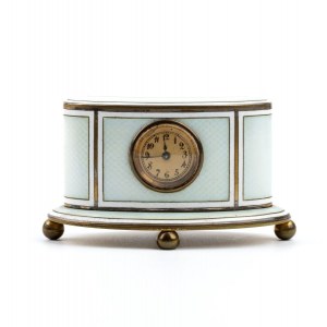 Art Déco table clock with enamels