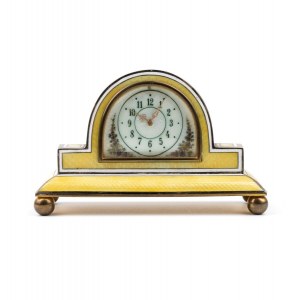 Art Déco table clock with enamels