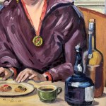 UNIDENTIFIED SIGNATURE, Woman Seated at a Table