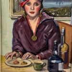 UNIDENTIFIED SIGNATURE, Woman Seated at a Table