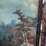 Ebonized and pierced wooden room divider