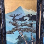 Ebonized and pierced wooden room divider