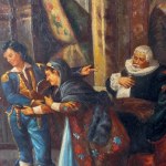 ANONIMO, Court scene with characters