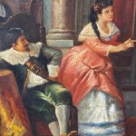 ANONIMO, Court scene with characters