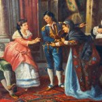 ANONIMO, Court scene with characters