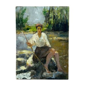 ANONIMO, Woman by the Lake in the Impressionist style