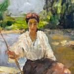 ANONIMO, Woman by the Lake in the Impressionist style