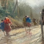 UNIDENTIFIED SIGNATURE, Country Road with Figures