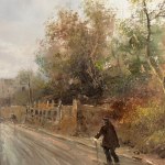 UNIDENTIFIED SIGNATURE, Country Road with Figures