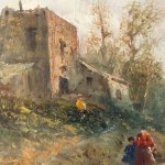 UNIDENTIFIED SIGNATURE, Country Road with Figures