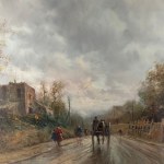 UNIDENTIFIED SIGNATURE, Country Road with Figures