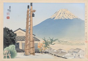 Tomikichirō Tokuriki (1902-2000), Góra Fuji - widok na miasto Iwabuchi, 1939/1940