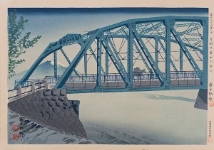 Tomikichirō Tokuriki (1902-2000), Widok na most kolejowy w świetle księżyca, 1939/1940