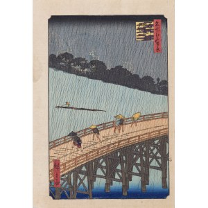 Utagawa Hiroshige (1797 - 1858), wyd. Yoshikawa Kobunkan, Nagły deszcz, z cyklu „100 słynnych widoków Edo”, Tokio, 1918