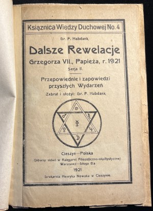 F. HABDANK - Further revelations of Gregory VII., pope, r. 1921