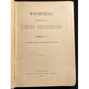 Mémoires du général Klemens Kołaczkowski, Livre V [1901].