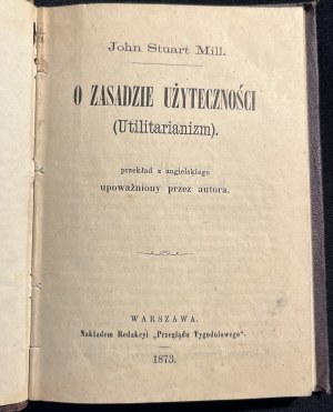 J. S. MILL - On the principle of utility [1873].