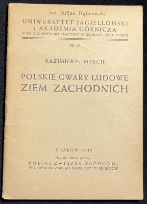 K. NITSCH - Polskie gwary ludowe ziem zachodnich [1945]