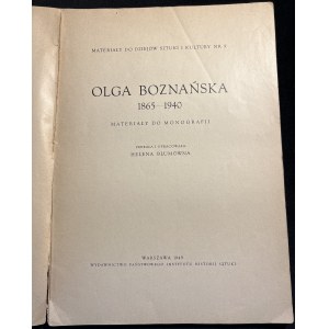 H. BLUMÓWNA - Olga Boznańska 1865-1940 [1949].