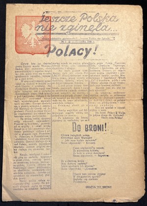 POLAND IS NOT YET LOST... No. 1, October 26, 1943.