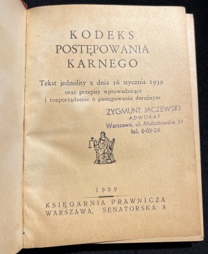 Trestní řád [1939].